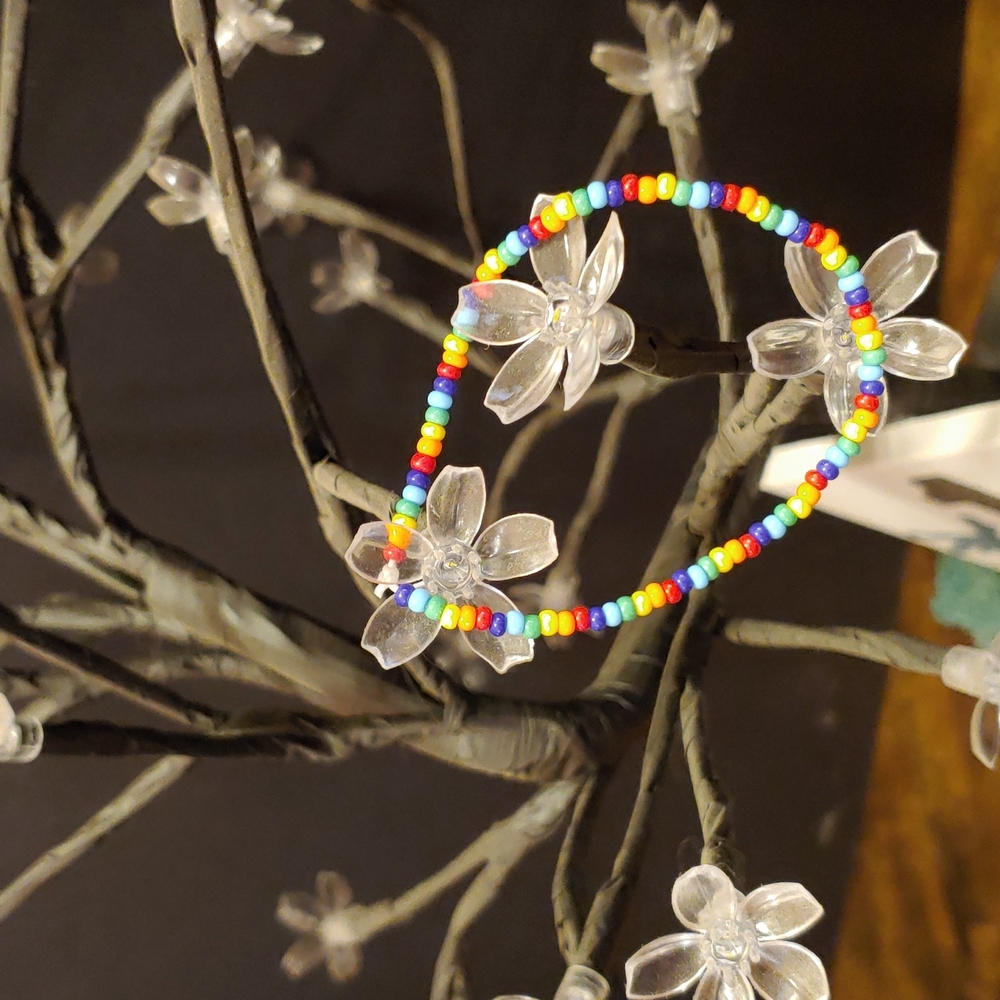 Handmade beaded pride bracelet